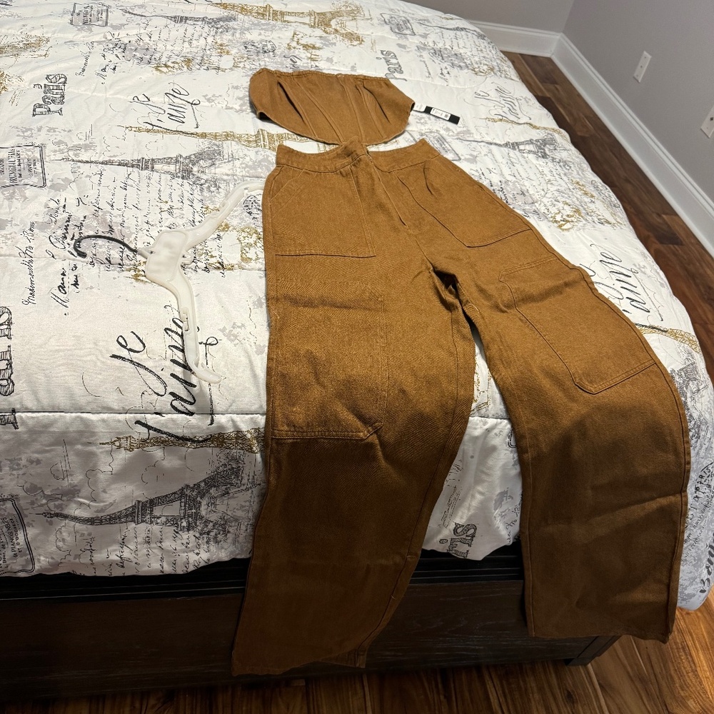 Fashion Nova Danielle Denim Pant Set - Brand New with Tags - Picture 2 of 3